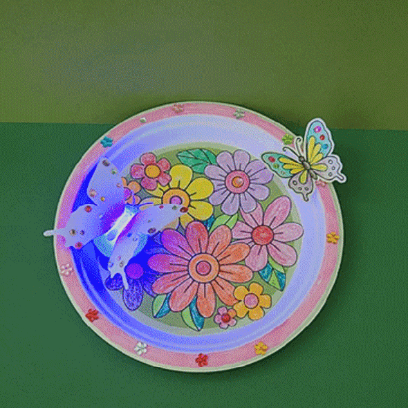 LED 나비 원형 꽃액자