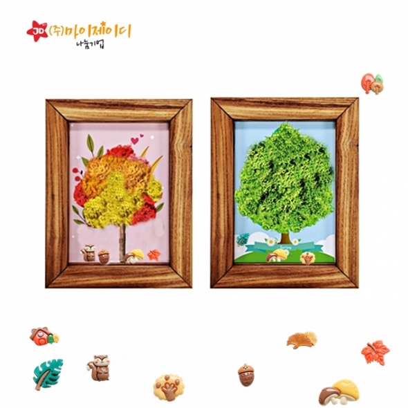 DIY이지플립 조립식 고급 참죽나무 액자 가을나무 모스나무 천연가습이끼 액자 만들기KIT