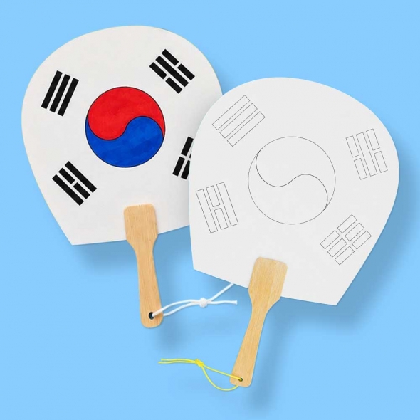 뮤즈 그리기 나무부채 평부채 만들기 6종 / 디자인옵션 여름 미술 재료