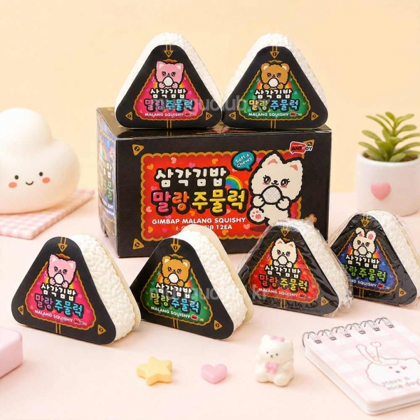 삼각김밥 말랑 주물럭 / 꾸덕 말랑이 촉감놀이 스트레스해소 슬랑이