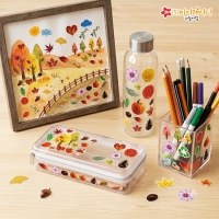 DIY 가을꽃과 가을단풍 가을열매 스크랩북 만들기 꾸미기 투명 스티커SET