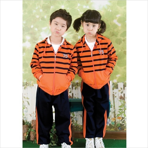 활동복1134-주홍+곤색S/T모자달이 / 5벌세트