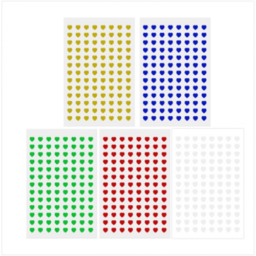 유광 하트 스티커(10매) 7x9mm (색상선택) 3019