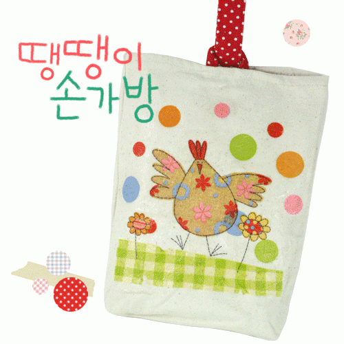 [반제품]에코가방-땡땡이 손가방