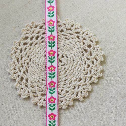 Pink flower mix ribbon_1마