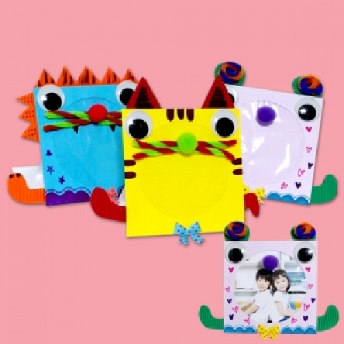 CD케이스 동물액자 만들기[곰,사자,고양이]3종류