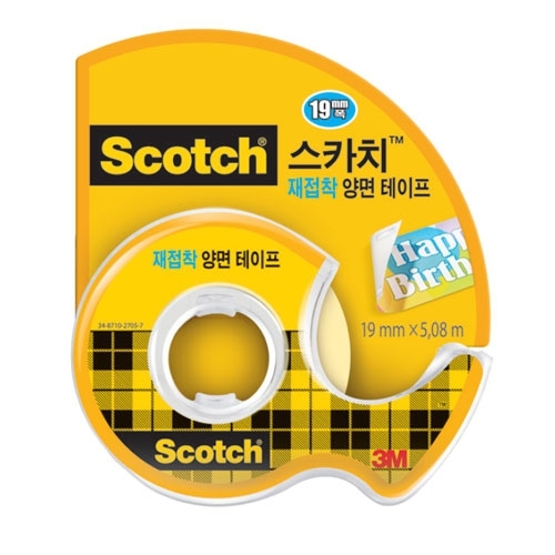 [3M]스카치 재접착 양면 테이프 238 19mmX5.08M