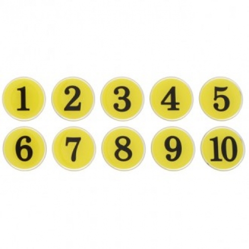 1100 번호판(1~200)노랑 /지름 35(mm)/ 에폭시/ 10개입