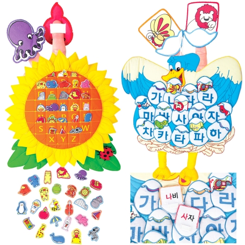 언어교육세트(ABC해바라기손가락인형+오리알가나다)벽걸이