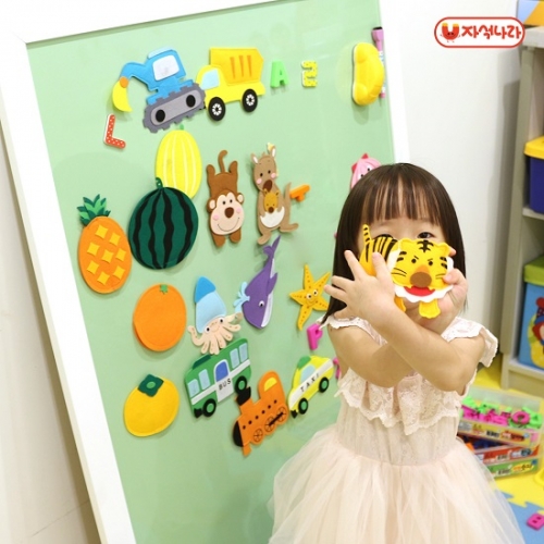 [자석나라] 펠트자석 (택1) /동물/과일/교통/바다/가족/숫자/수박/자석놀이