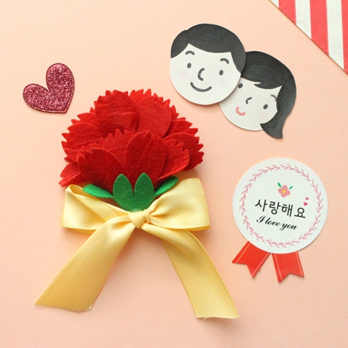 펠트 카네이션 브로치 5set
