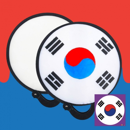 두두엠 접이식 원단 컬러링 부채 (태극기)