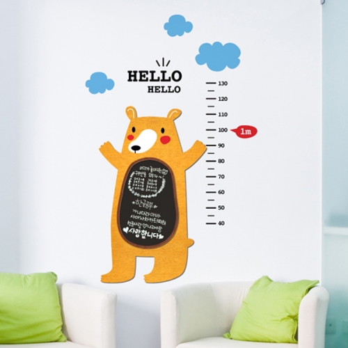 [우드스티커] 북유럽캐릭터- 곰 칠판 키재기