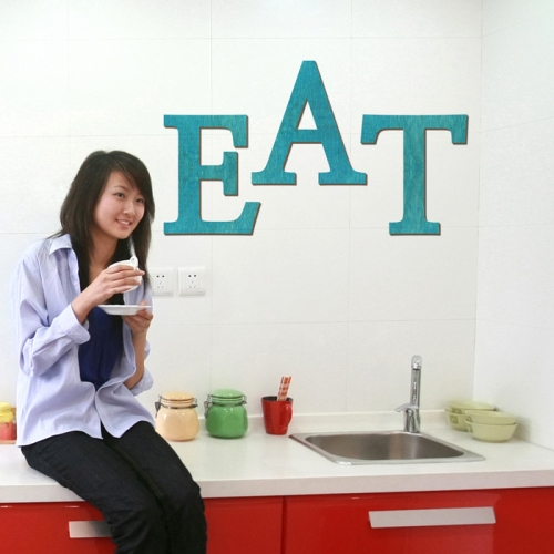 우드스티커- EAT (컬러완제) 레터링 글자 W466 포인트