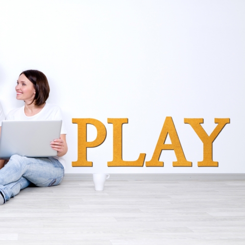 우드스티커- PLAY (컬러완제) 레터링 글자 W472 입체