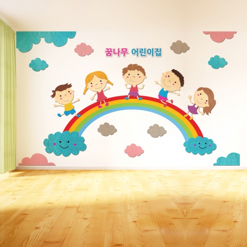 우드스티커- 무지개나라 W539 아이방 어린이집