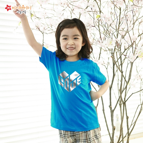 국내산 순면 30수 반짝반짝 포일 아트 골드 실버 티셔츠 반팔 _하트인러브