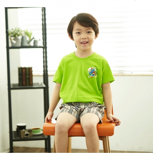 국내산 순면  아트 티셔츠 반팔(아동성인)_생명의빛 지구 *심플디자인*