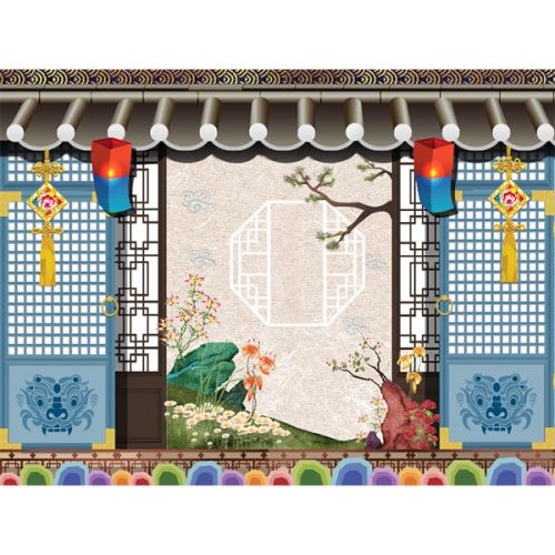 [키즈파람] 전통배경현수막 068
