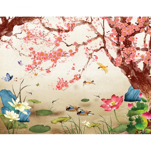 [키즈파람] 전통배경현수막 079 - 산수화