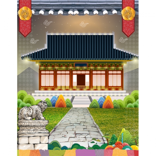 [키즈파람] 전통배경현수막 081 - 궁궐