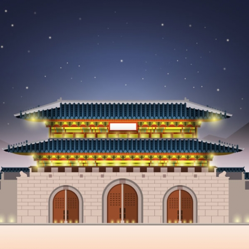 [키즈파람] 전통배경현수막 082 - 궁궐