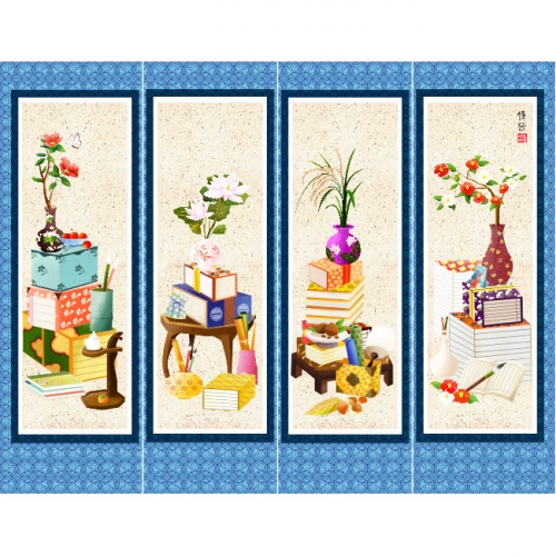 [키즈파람] 전통배경현수막 089 - 병풍