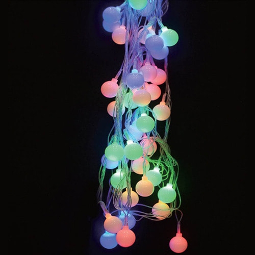 크리스마스 장식 LED 50p 앵두 투명선 (5.4M)
