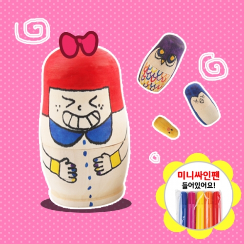 사인펜색칠세트(팬시우드/저금통/나무재료)