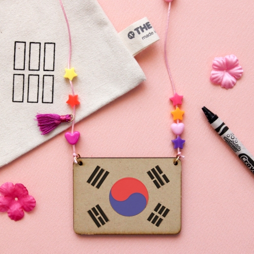 태극기 우드목걸이 5set