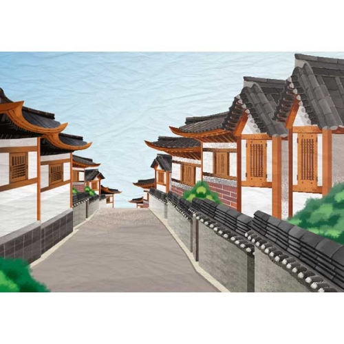[키즈파람] 전통배경현수막 101 - 기와집