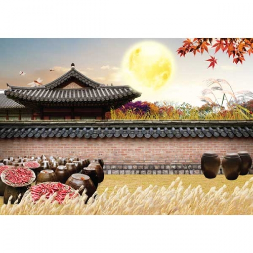 [키즈파람] 전통배경현수막 110 - 기와집