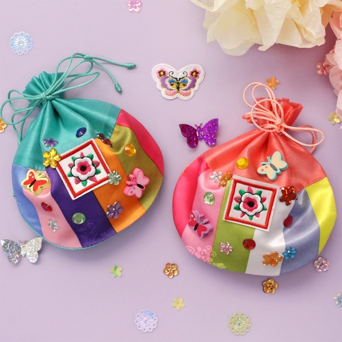 색동장식 복주머니 5set