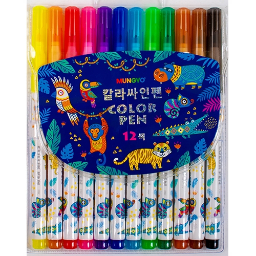 3000 문교칼라싸인펜12색