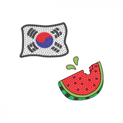 [스카이포스트] 스티커 보석 십자수(태극기,수박)