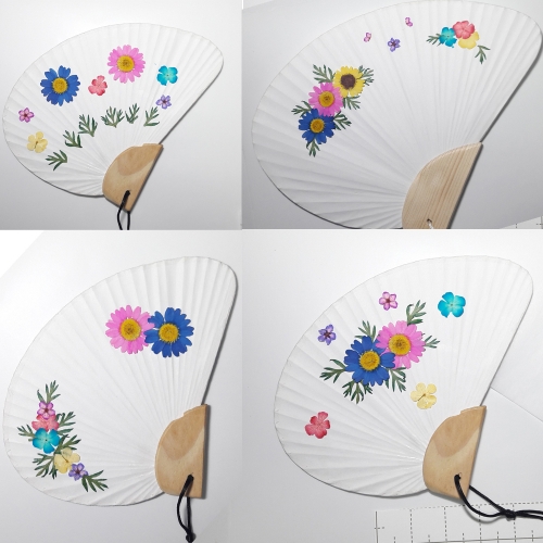 압화 조가비 부채 중26x20/마가렛 부채만들기패키지 /누름꽃부채