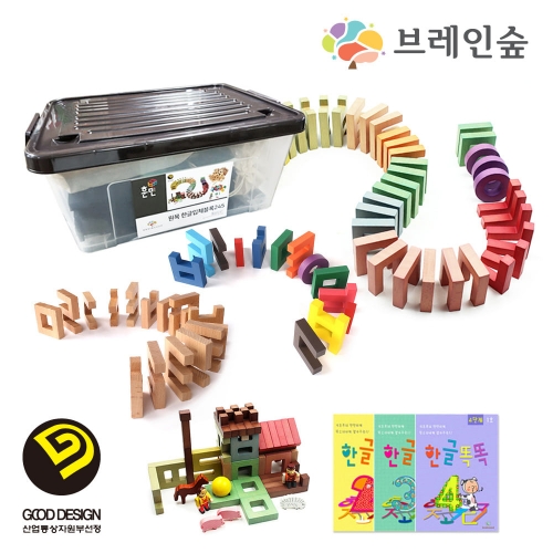 [우드피아] 원목 한글입체블럭 245P