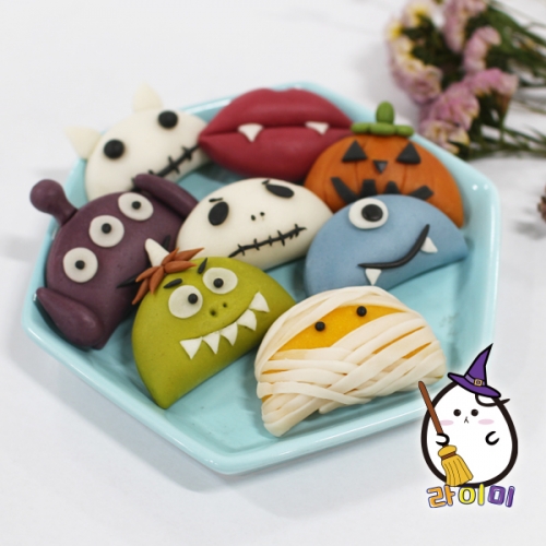 라이미 할로윈 반달떡 DIY 키트 10인 / 찌지않고 바로 먹는 떡 라이스도우