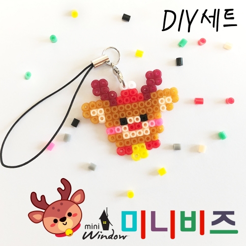 크리스마스_미니비즈만들기세트(펄러미니비즈+보드+집게+고리+기름종이+도안)