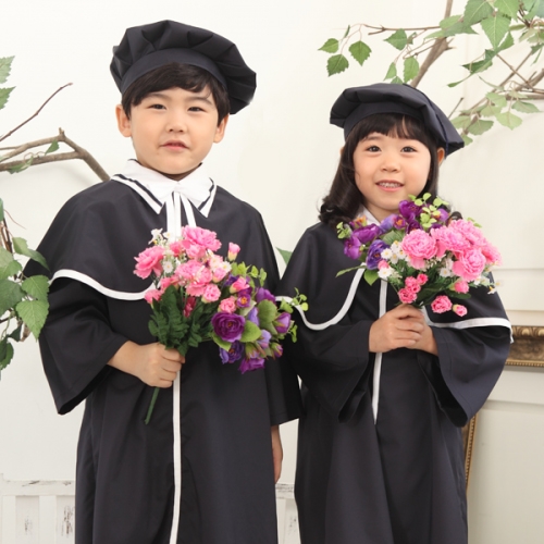 [키즈비전] 망토 졸업가운(곤색)
