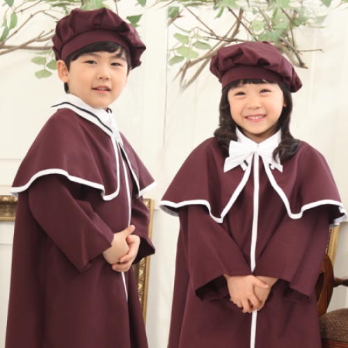 [키즈비전] 망토 졸업가운(밤색)