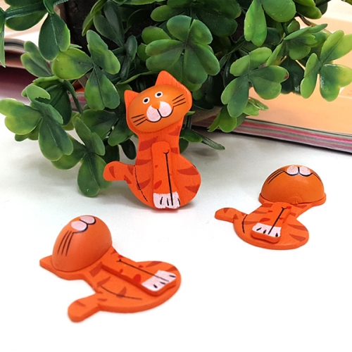 [탑키드] 고양이 나무비즈 주황 (6개 1세트)