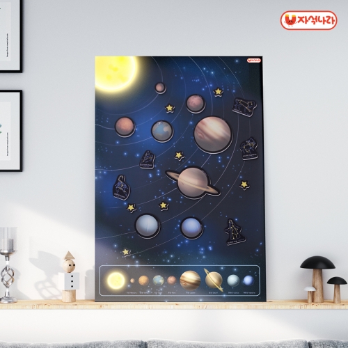 [자석나라] 야광 자석이 붙는 우주포스터 (40x60) /지구/우주/별자리/야광스티커/학습벽보