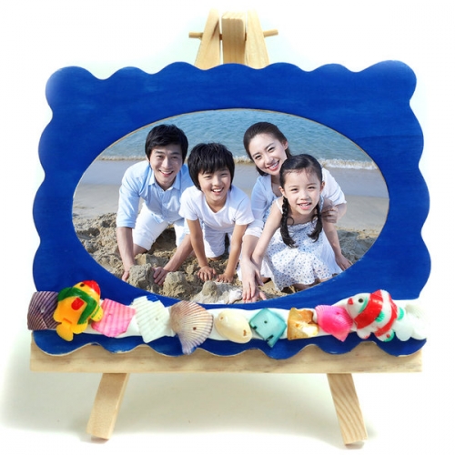 더키 라인 물조개 이젤액자(5명용)