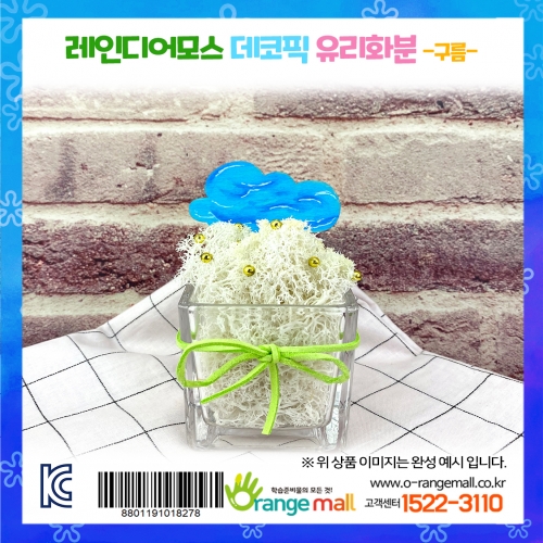 [공기정화]레인디어모스 데코픽 유리화분 6인-구름