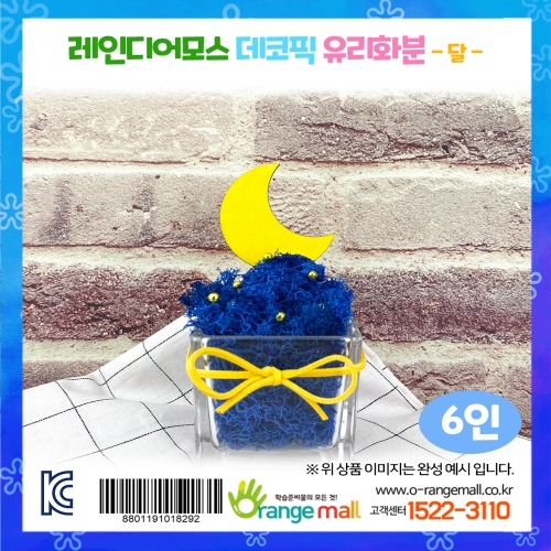 [공기정화]레인디어모스 데코픽 유리화분 6인-달