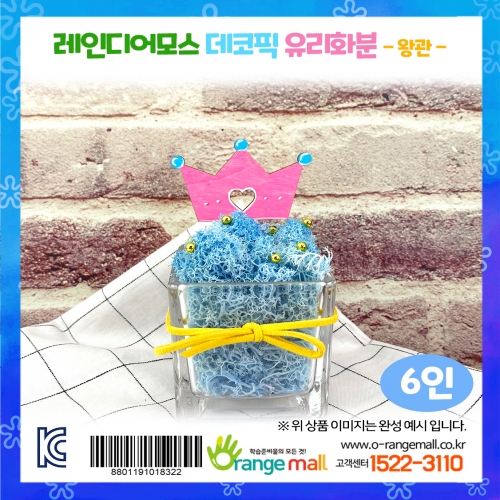 [공기정화]레인디어모스 데코픽 유리화분 6인-왕관