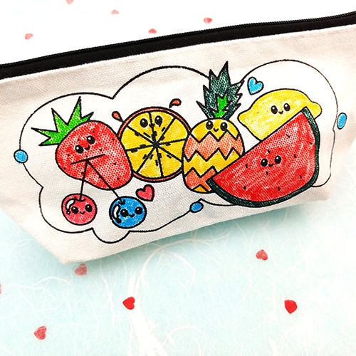 [염색공예] 컬러링 파우치/필통 과일나라