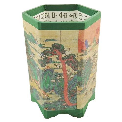 [한지공예] 육각 민화필통 만들기 (십장생도)