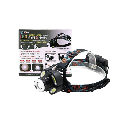 d14 한빛 1200루멘 LED 4COB 충전식 줌헤드랜턴(hv-26HD)